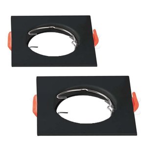 2 pz porta faretti a LED GU10 MR16 porta Spotlight fisso quadrato con faretto nero a molla SKU-6643-Lighting/ - Product Image 1