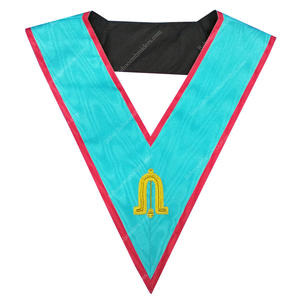 COLLAR DE OFICIAL DE GUARDIA MASONIC REGALIA BLUE LODGE ASSR 2 ° COLLAR DE FREEMASON COLLAR BORDADO A MANO - Product Image 1