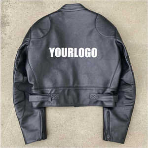 Veste en simili cuir PU style vintage pour hommes avec fermeture éclair épaisse et toile noire en hiver - Product Image 4