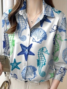 เสื้อเชิ้ตลำลองคอตตอนออร์แกนิกสำหรับผู้หญิงเสื้อ100% พิมพ์ลาย3D มีสไตล์ - Product Image 6