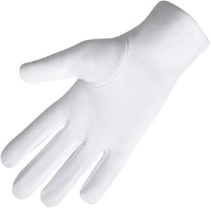Recién llegado, guantes de encomienda de Caballeros Templarios, algodón blanco con parche negro, guantes masónicos bordados a máquina - Product Image 6