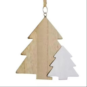 Arbre de Noël en bois manguier gravé Design Table en bois artisanal Décoration d'arbre de Noël en bois naturel - Product Image 1