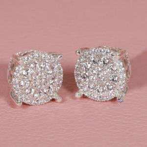 Gorgeous 925 Sterling Silver and Round Brilliant Cut Moissanite Diamond With VVS Clarity Womens Earrings for Occasionally Wear - Product Image 1