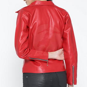 Última llegada baja MOQ mujeres chaqueta de cuero genuino nueva llegada mujeres chaqueta de cuero de alta calidad de las mujeres chaqueta de cuero con OEM - Product Image 3