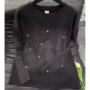 เสื้อสเวตเชิ้ตผู้ชายประดับเพชร ผ้าเนื้อนุ่มสบาย สไตล์ลำลองสำหรับแฟชั่นสตรีทสมัยใหม่ เสื้อสเวตเชิ้ตผู้ชายประดับเพชร - Product Image 4