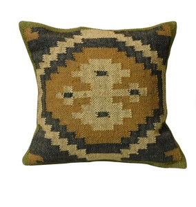 Factory Price Wholesale 100% Wool Jute Kilim Cushion Case <b>Sofa</b> Couch Event Bohemian Vintage Handwoven Embroidered Pillow <b>Cover</b> - Product Image 1