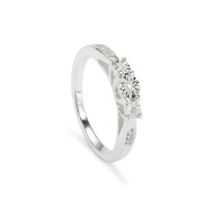 Anillo de Diamantes de 0.06ct en Plata de Ley - Product Image 1