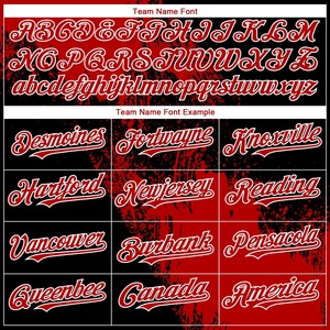 Personnalisé Rouge Noir-Blanc Motif 3D Abstrait Coup de Pinceau Deux Boutons Unisexe Softball Jersey Séchage Rapide Softball Softball En Vente - Product Image 3