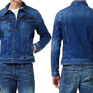 Veste en jean décontractée slim bleu foncé de haute qualité pour homme, design personnalisé, écologique, respirante, coupe-vent, douce, extensible, la meilleure - Product Image 2