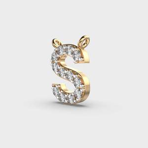 18K Gold Plated Diamond Letter S Pendant Necklace Round Brilliant <b>Initial</b> <b>Chain</b> Unisex Everyday Jewelry - Product Image 2