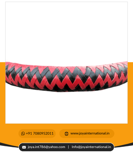 Boal-trenzada con cuero crudo, piel en rojo y negro, diseño Streps BOD189 - Product Image 2