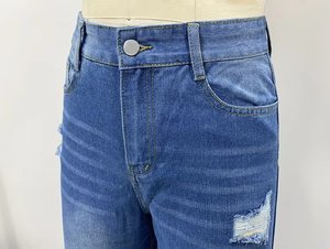 Pantalones Vaqueros de Mujer OEM 2024, Ropa Casual, Pantalones Anchos de Cintura Alta para Mujer, Pantalones Vaqueros de Mezclilla de Alta Calidad - Product Image 4