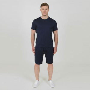 Short de sport patchwork rayé pour hommes personnalisé pur blanc - Product Image 1
