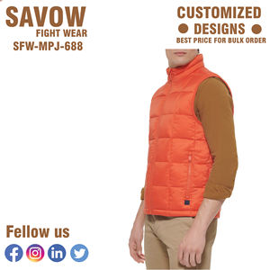 เสื้อกั๊กพัฟเฟอร์ผู้ชายคุณภาพสูง แบบสั่งทำพิเศษ ระบายอากาศได้ดี แบบเย็บติดกัน ดีไซน์ใหม่ สีพื้น น้ำหนักเบา แขนครึ่ง - Product Image 3