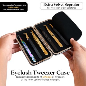 ที่จัดเก็บเครื่องมือแหนบคิ้วชุดปากคีบขนตาแบบพกพาชุดกล่องใส่อุปกรณ์ต่อขนตา - Product Image 4