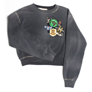 Sweat à capuche épais en molleton 100 % coton, personnalisé OEM, avec lettres brodées, strass et impression en relief, unisexe, coupe oversize, écologique, pour l'hiver - Product Image 1