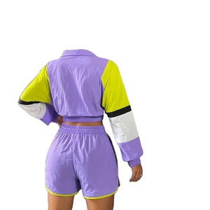 Ensemble jogging unisexe personnalisé 2 pièces automne en polyester/nylon coupe-vent avec veste à capuche et taille élastique extensible dans les quatre sens respirant - Product Image 4