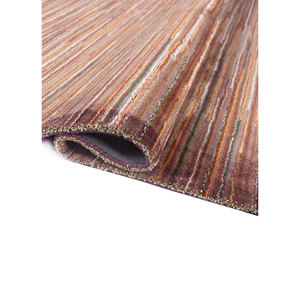 พรมทอมือลายทางคลาสสิก Acar ทำจากขนสัตว์และใยวิสโคส สีชมพูและสีม่วง ขนาด 9x12 รุ่น Tra-14448 สำหรับบ้านและรถยนต์ ด้วยเทคนิคการทอแบบแบน - Product Image 2