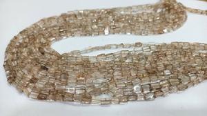 Cuentas lisas con forma de cojín liso de topacio marrón natural, hebra de topacio marrón imperial de 3-4mm de tamaño, cuentas largas de color marrón de 13 pulgadas - Product Image 2