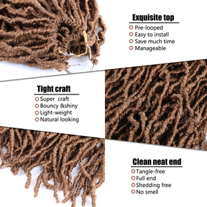 Prix de gros 18 24 36 pouces <span class=keywords><strong>Nu</strong></span> Locs Cheveux synthétiques à crocheter de haute qualité pour femme noire, longues tresses Goddess Locs - Product Image 3