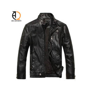 Veste en cuir pour homme, veste de motard, veste décontractée zippée, coupe-vent en cuir, veste en cuir légère en PU, veste de motard vintage - Product Image 4
