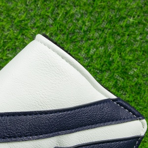 Golf head cover <b>mens</b> design PU leather <b>waterproof</b> outer soft lining long <b>sock</b> shape with elastic neck fits most drivers - Product Image 4