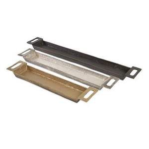 Plateau de service en aluminium antique doré pour hôtels, vaisselle, élégant plateau en métal prix de gros avec poignée - Product Image 3