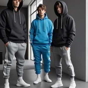 ชุดวอร์มผ้าฟลีซแบบสวมหัวมีฮู้ดสำหรับผู้ชายชุดวิ่งออกกำลังกาย - Product Image 1