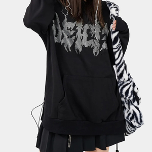 Sweat à capuche zippé intégral en coton de haute qualité, coupe classique, avec strass squelette, couleur personnalisée, logo personnalisé, polaire d'hiver pour homme, écologique - Product Image 4