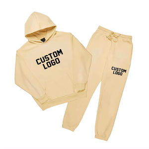 Vente en gros Ensemble sweat à capuche et pantalon de survêtement pour homme Écusson de broderie 100% coton Suits évasés Ensemble de survêtements assortis décontractés personnalisés - Product Image 5