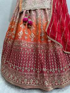 DESIGNER BRODERIE SEQUENCE WORK TOP LEHENGAS AVEC DUPATTA SET - Product Image 4