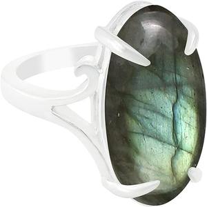 Anillo hecho a mano de Plata de Ley 925 sólida con piedra preciosa labradorita de fuego múltiple natural ¡Sello 925 para bodas y fiestas! - Product Image 4