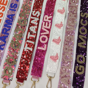 Beaded Bag Strap Green <b>Gold</b> Stripe by glowin fashion - Product Image 6