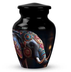Ornate Luxury Stainless Steel Elephant Pet Urns <b>for</b> Cremation <b>Ashes</b> Modern Design <b>Keepsake</b> Decorative Infant & Adult Funeral Urn - Product Image 5