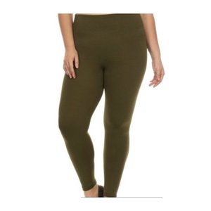 Leggings en modal de couleur unie pour femmes, legging capri de grande taille pour l'entraînement, pantalon court basique amincissant décontracté et extensible - Product Image 1
