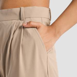 Pantalones Aristoflex - 100% Algodón, Tejido Twill Beige, Ligeros, Impermeables, Talla XL, Cintura Elástica, Decorados, Corte Recto, para Verano - Product Image 5
