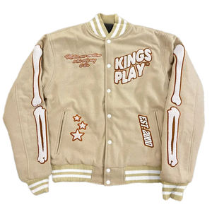 Mode personnalisée rose grande taille broderie chenille logo Letterman College Vintage Varsity veste d'hiver pour hommes - Product Image 6