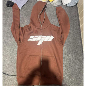 Ensemble de survêtement en molleton de coton, sweat-shirt à capuche et pantalon, imprimé en relief, coupe personnalisée, couture lâche, jambe droite, pantalon de survêtement d'hiver pour homme - Product Image 2