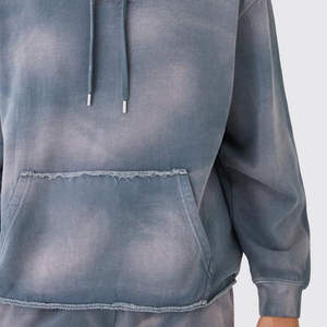 420 grammes 100% coton Sun Fade Washed surdimensionné Premium sweat à capuche d'hiver Logo personnalisé écran pour bouffée impression longue durée à capuche - Product Image 3