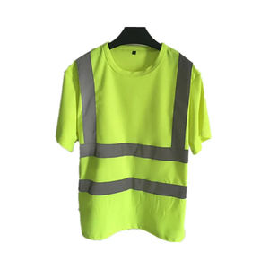 Hombres Hi Vis Amarillo Camisas de manga corta Ropa DE TRABAJO reflectante Camisa DE SEGURIDAD Tira Construcción DE SEGURIDAD Camiseta de alta visibilidad - Product Image 2