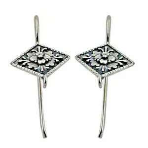 Boucles d'oreilles pendantes florales en argent 925 plaqué or 18 carats pour femmes, clous pendantes avec diamant pour mariage et bijoux de fête - Product Image 2