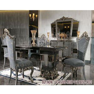 Tables à manger en bois de teck de conception russe pour la maison ensemble de Table à manger six places italien ensemble de Table à manger en bois de teck de Style classique - Product Image 1