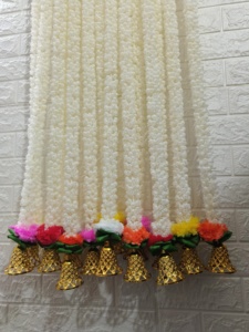 Mogra guirnalda con campana decoración de techo boda Mandap decoración Mehndi Haldi inauguración de la casa Baby Shower cuna ceremonia telón de fondo - Product Image 3