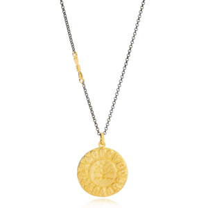 Colgante Vintage de plata chapada en oro de 22K, venta al por mayor, joyería de plata de ley 925 hecha a mano turca - Product Image 1
