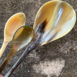 100% cuillère en corne de buffle de qualité originale couleur naturelle polie à prix économique pour l'utilisation de fête de mariage à la maison de restaurant - Product Image 1