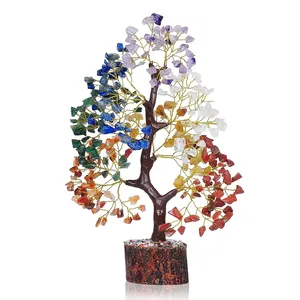 Arbre en Cristal avec Pierre de Guérison Naturelle des Sept Chakras de Haute Qualité et à Prix de Gros Meilleur Artisanat en Pierre Arbre en Agate de Cristal - Product Image 3