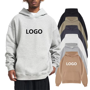 Sweat à capuche surdimensionné en polaire épaisse d'hiver 100% coton de haute qualité avec poche Logo personnalisé unisexe grande taille sweats à capuche pour hommes - Product Image 1