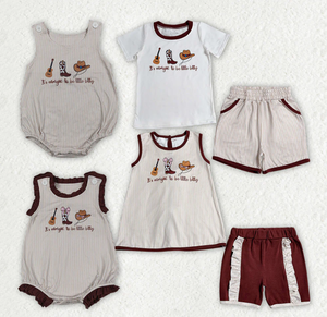 Conjunto de Ropa de Algodón Orgánico con Estampado de Hermanos Pequeños, Estilo Western, para Bebés y Niños - Product Image 6
