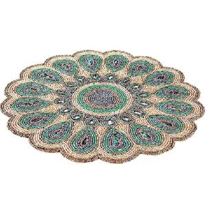Customized Handmade Polyester Floral Shaped Brown <b>Bead</b> <b>Placemat</b> home Dining Table Decorative Mat Kitchen Ware Product mat - Product Image 3