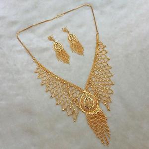 Kalyani-Conjunto de collar de Latón chapado en oro con diamantes y perlas para bodas, fiestas y regalos-1108182 - Product Image 1